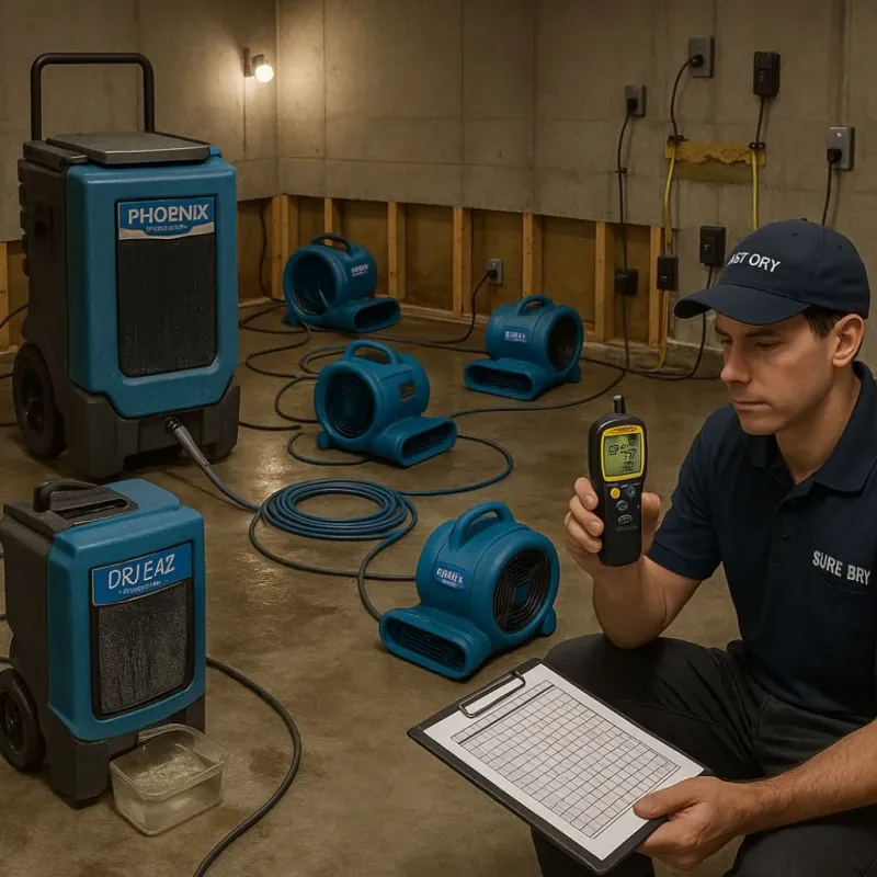 Structural Drying and Dehumidification process in Ellaville, GA